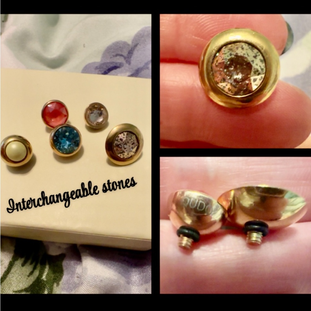 Qudo Gold Ring With 5 Interchangeable Stones - image 3